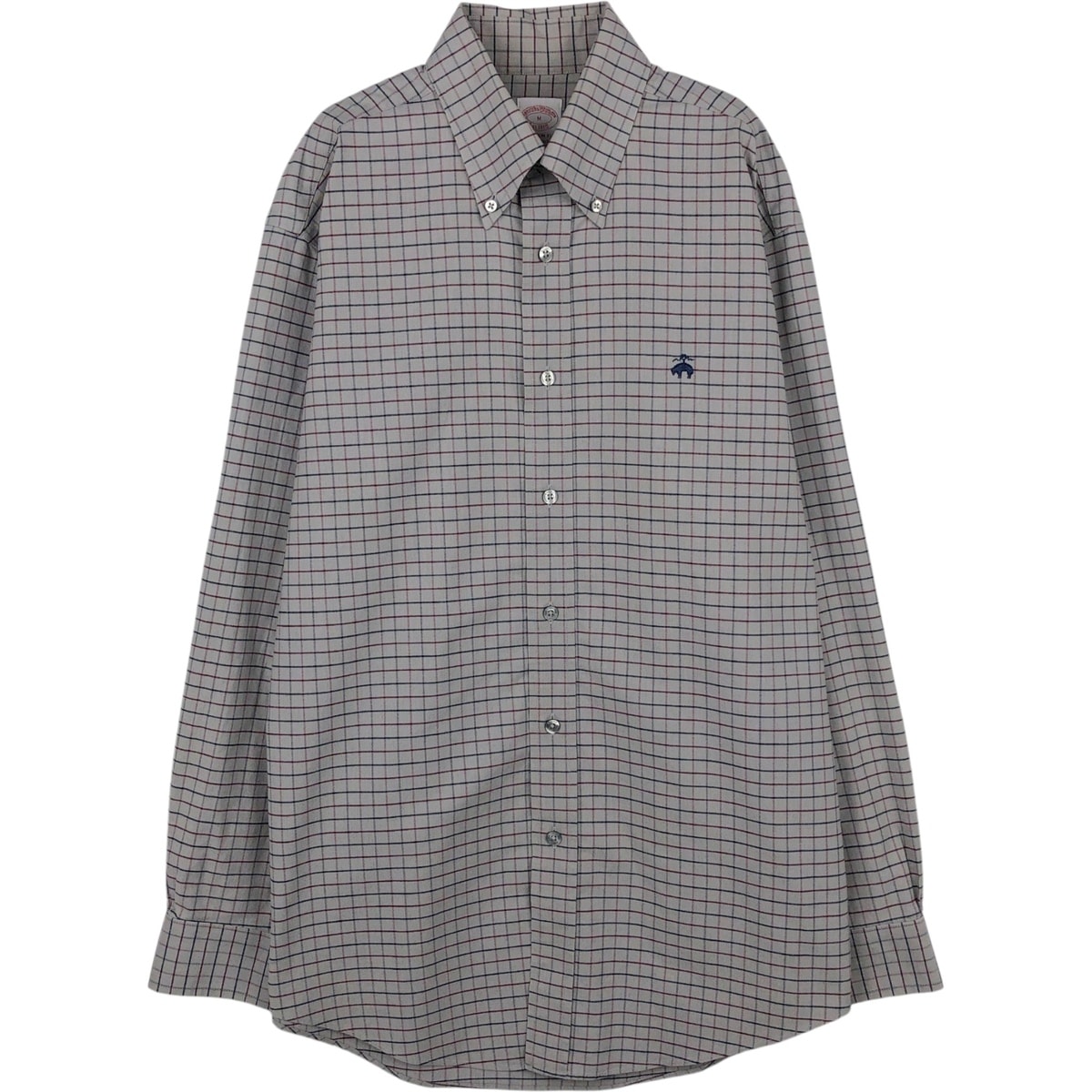 古着 ブルックスブラザーズ Brooks Brothers Est.1818 MADISON FIT ワンポイント 長袖 ボタンダウンチェックシャツ メンズM相当/eaa652110