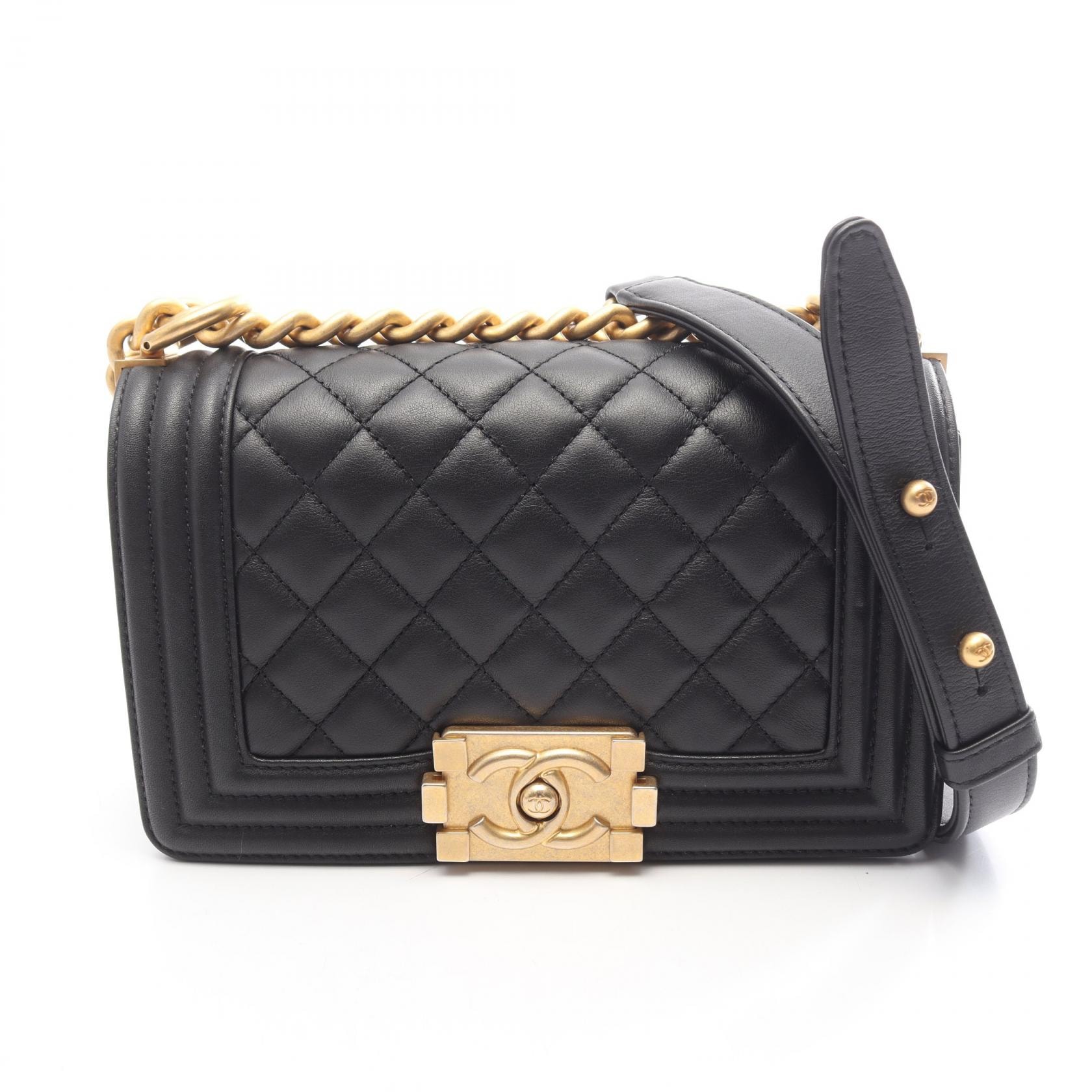 シャネル CHANEL ボーイシャネル スモール ショルダーバッグ バッグ ラムスキン(羊革) レディース ブラック系 A67085 【中古】