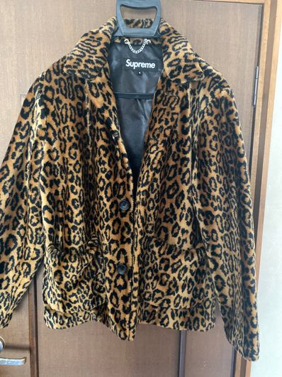 supreme faux far leopard レオパード ファー ジャケット