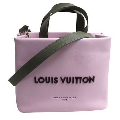 LOUIS VUITTON ルイ・ヴィトン ショッパートート MINI 2Wayショルダーバッグ ピンク カーキ M15239 ICチップ レディース【中古】