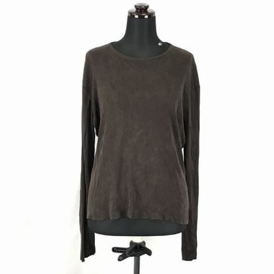 RALPH LAUREN★シルク100%/長袖セーター【レディースL/茶系】訳あり特価◆BG137