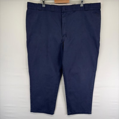 古着 ディッキーズ Dickies パンツ チノパン スラックス ワーク ワンポイントロゴ ジッパーフライ 874 w48 L30 ネイビー系 メンズ