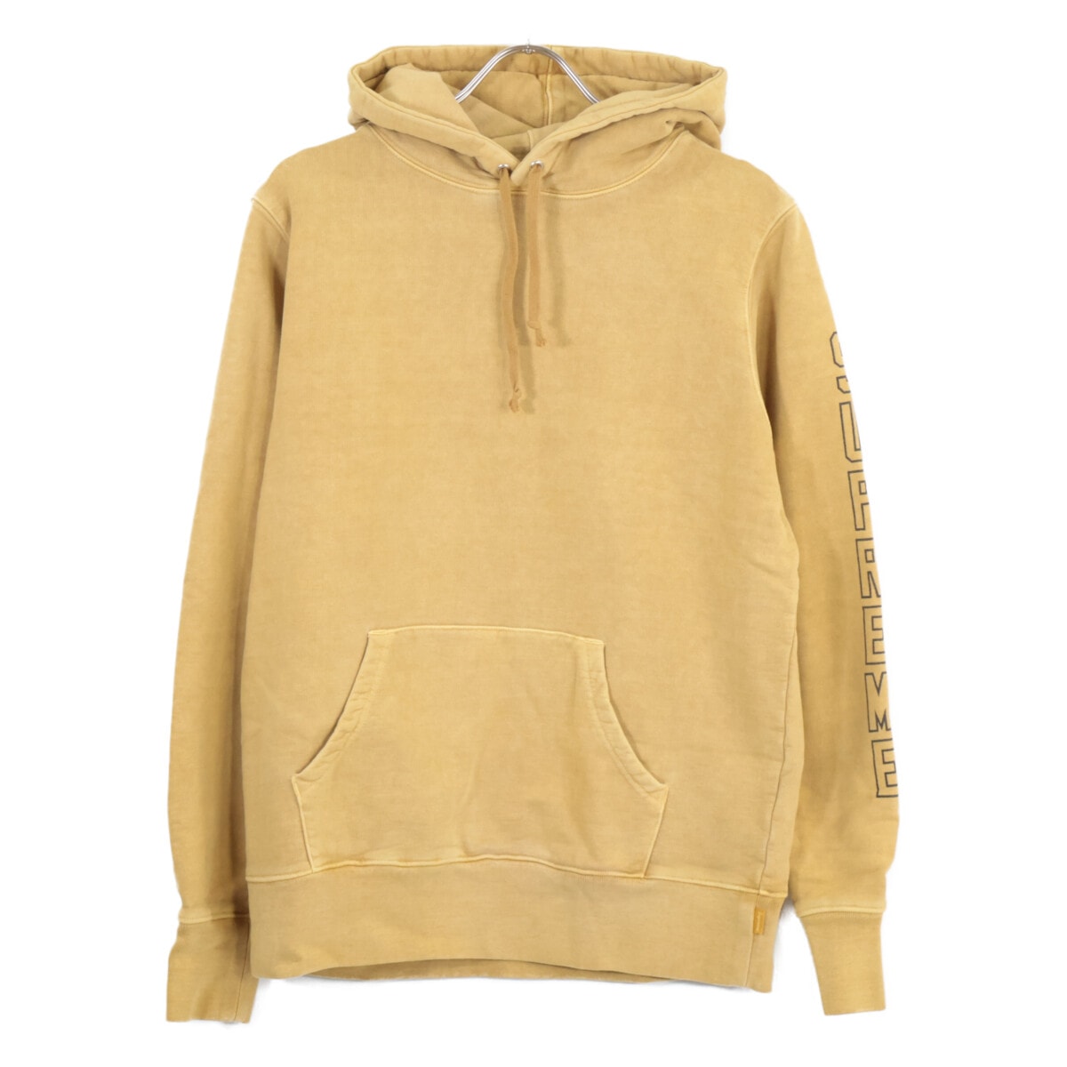 シュプリーム 13SS イエロー 袖ロゴ パーカー S