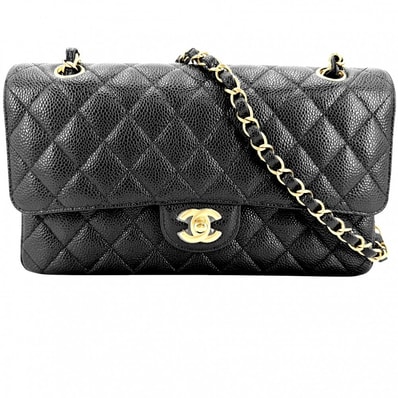 CHANEL シャネル ショルダーバッグ マトラッセ25 ダブルチェーン ココマーク ダブルフラップ 肩掛け 斜め掛け キャビアスキン ブラック 黒 ゴールド金具 レディース 美品【中古品】