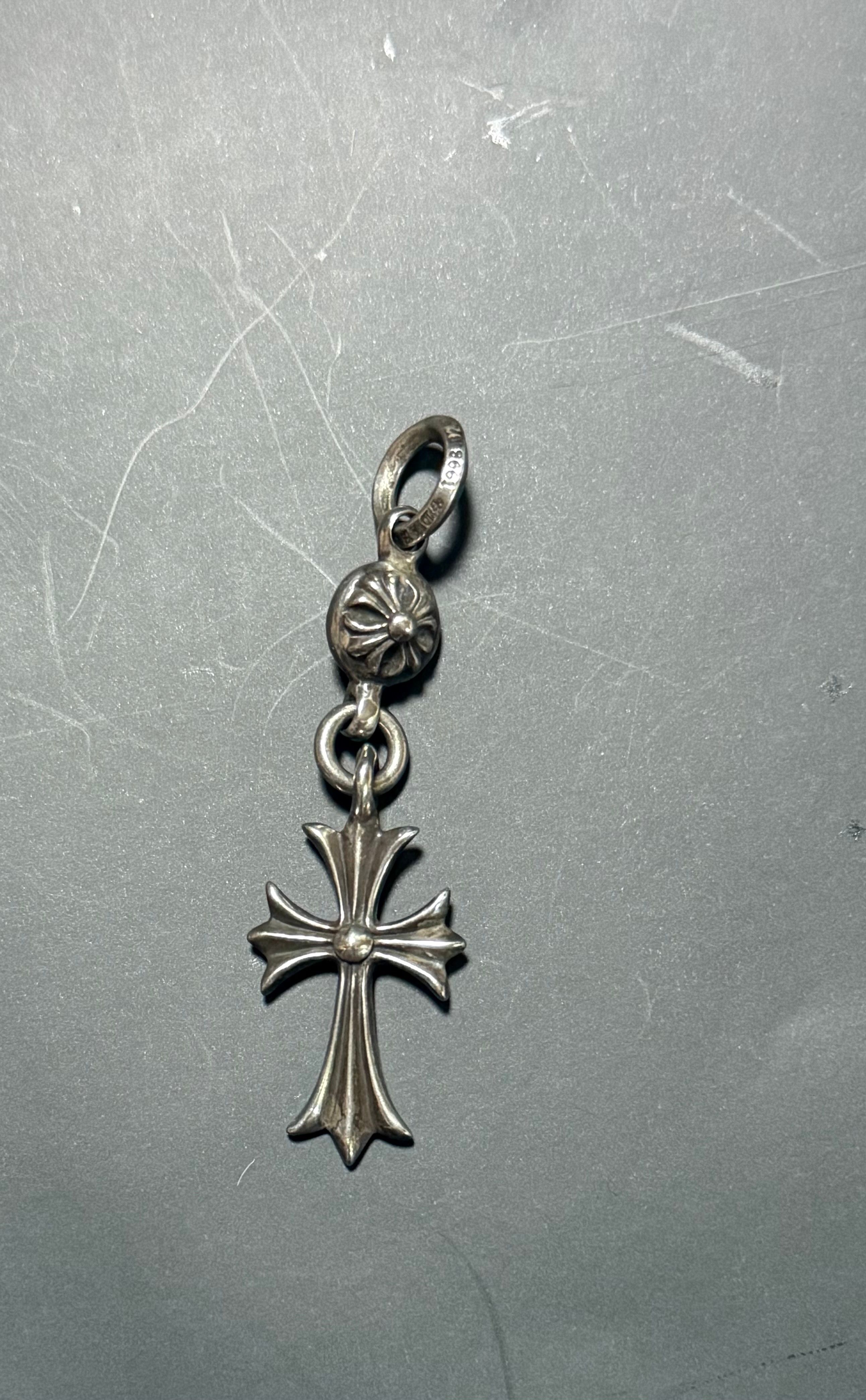 Chrome Hearts 1 Ball Tiny CH Cross Charm "Silver"