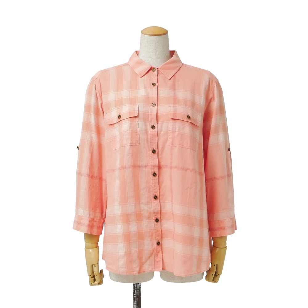 BURBERRY バーバリー 長袖シャツ サイズ46 七分袖 チェック柄 コットン×リネン ブランド古着【中古】20260819/RB0580