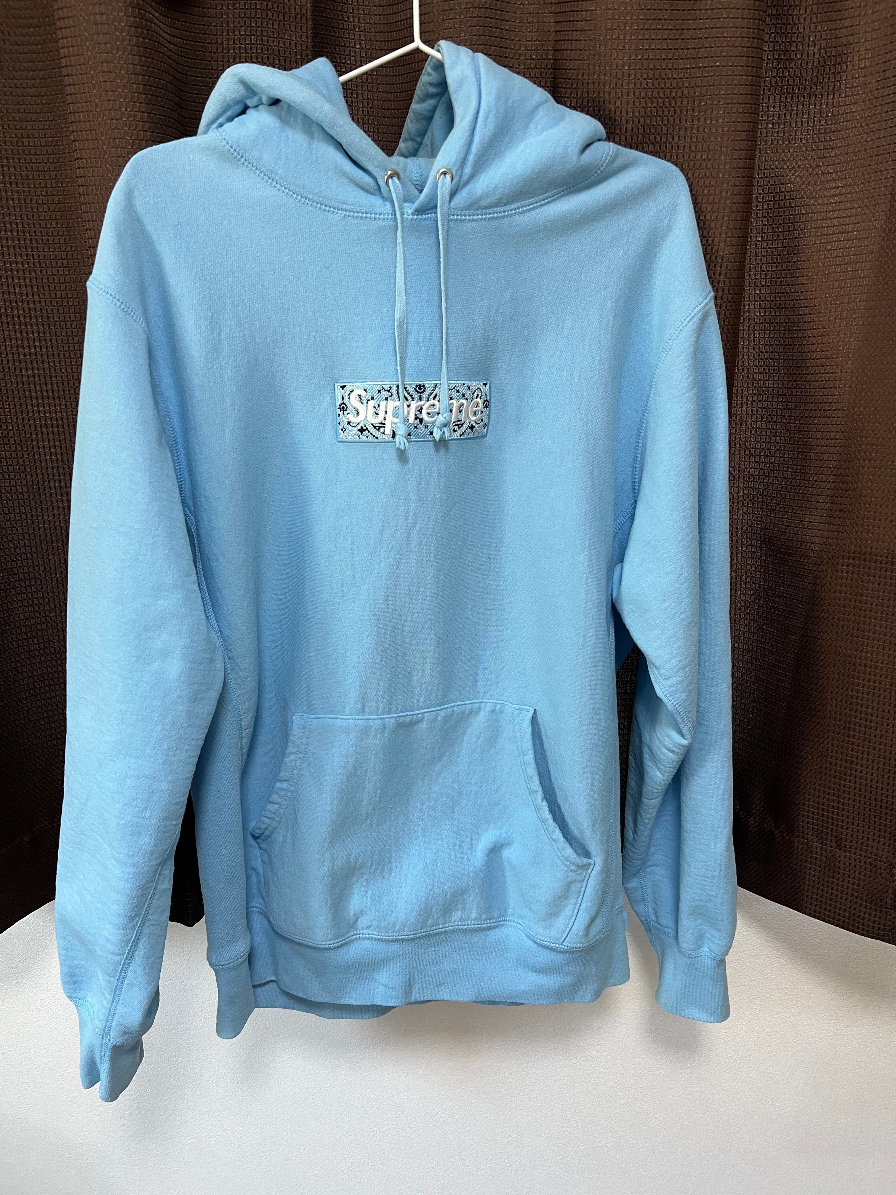 Supreme Bandana Box Logo Hooded Sweatshirt "Blue"
