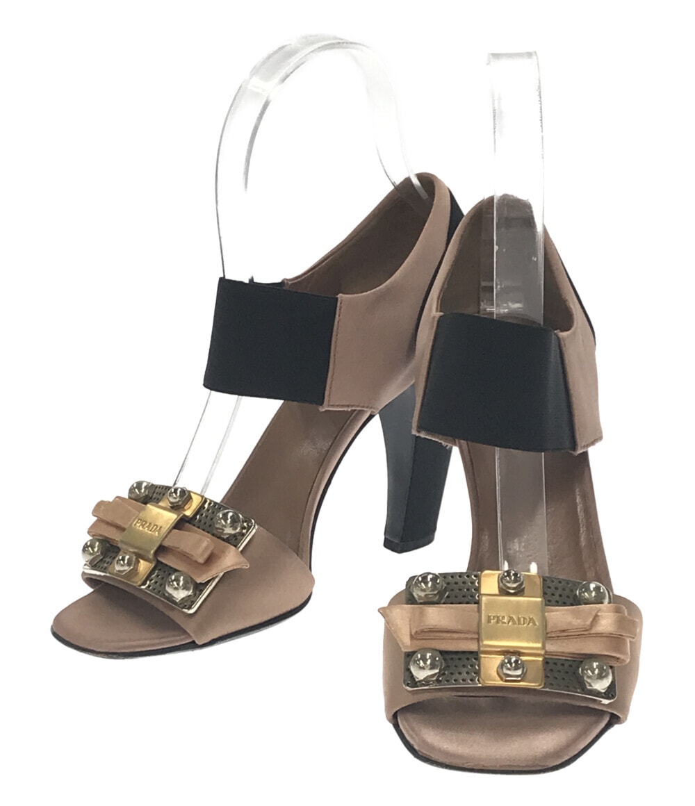 PRADA プラダレザー ストラップ サンダル 7.5 7 1/2