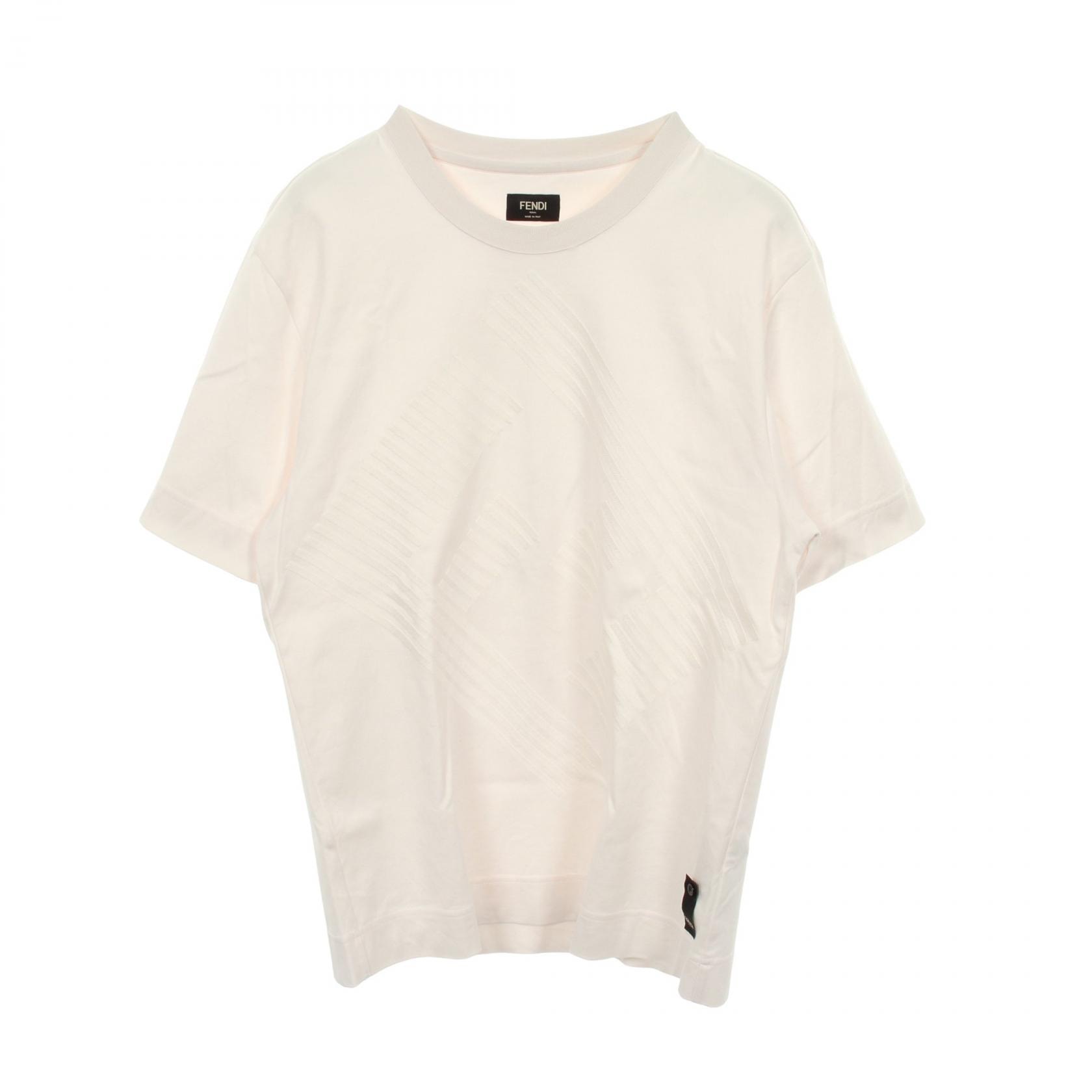 フェンディ FENDI FFロゴ 半袖Tシャツ 衣料品 トップス コットン メンズ ホワイト系 【中古】