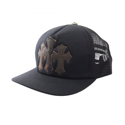 クロムハーツ CHROME HEARTS トラッカー メッシュキャップ 3セメタリークロスパッチ カモフラージュ キャップ 帽子 コットン / ポリエステル メンズ ブラック系 / マルチカラー 【中古】