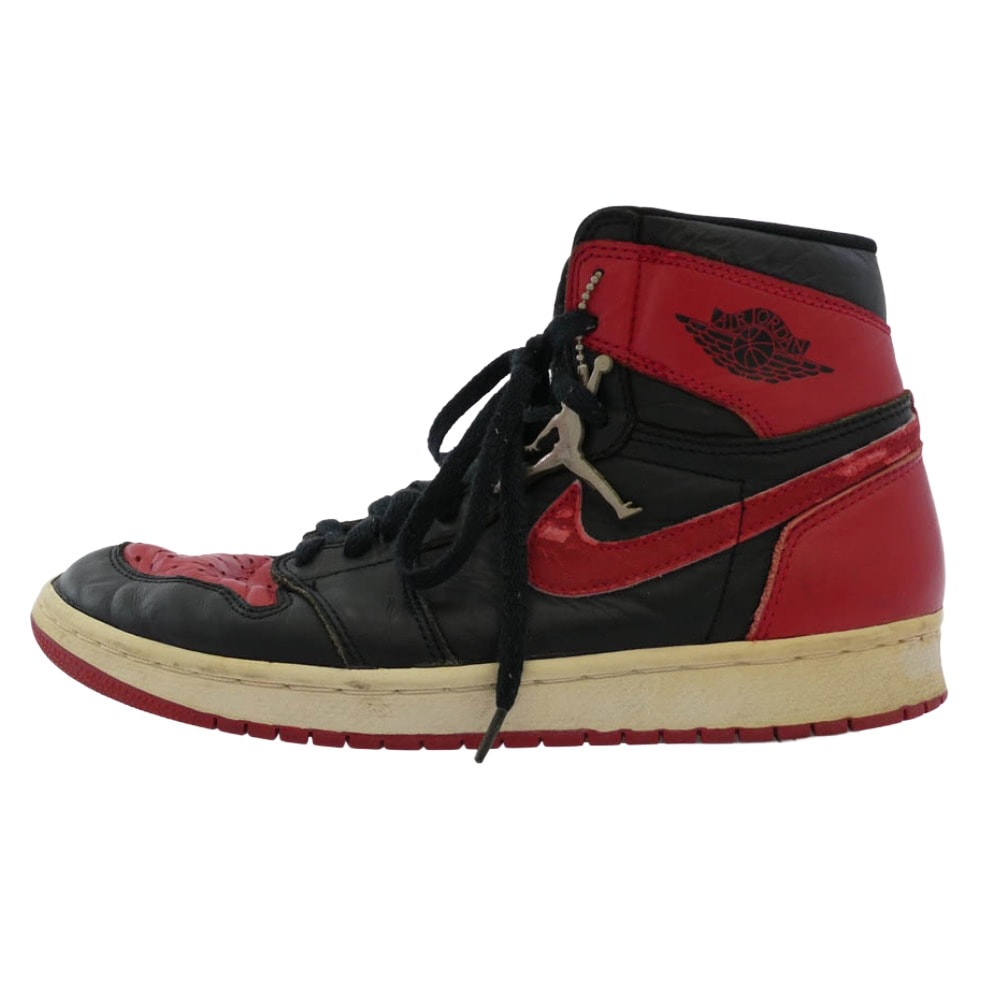 NIKE ナイキ スニーカー 130207-061 1994年製 Air Jordan 1 High Bred エアジョーダン 1 ブレッド ハイカット スニーカー ブラック系 レッド系 28cm【中古】
