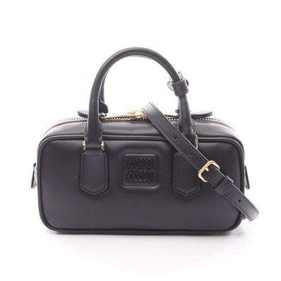 ミュウ ミュウ Miu Miu アルカディ 2WAY ハンドバッグ バッグ レザー レディース ブラック系 5BB142ACR3F0002 【新品】