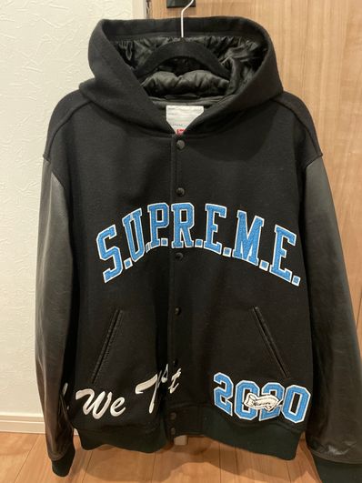 Supreme King Hooded Varsity Jacket "Black"