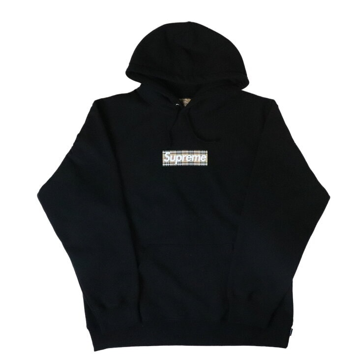 Supreme / Burberry Box Logo Hooded Sweatshirt "Black"