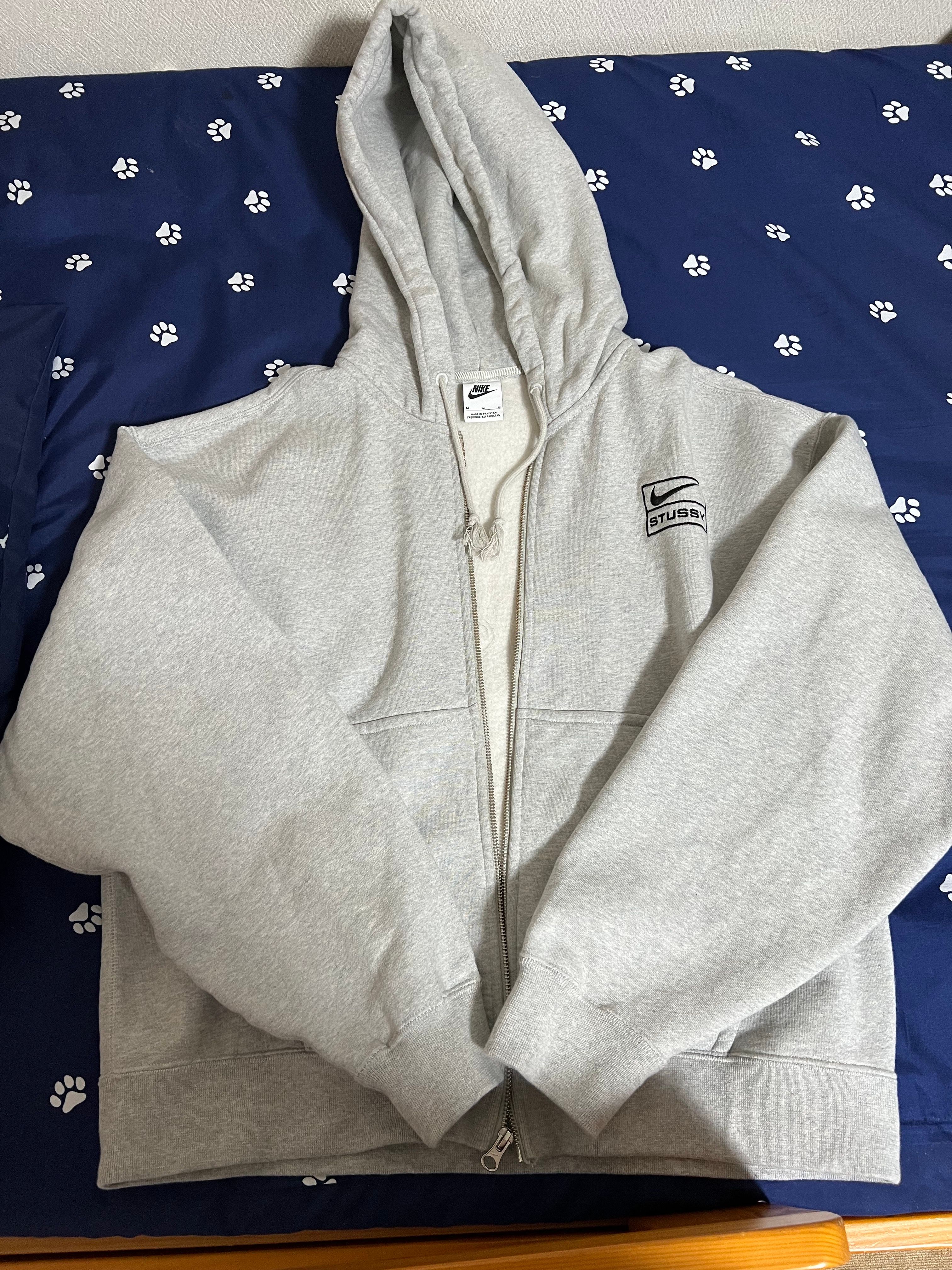 Stussy x Nike Fleece Zip Hoodie "Grey Heather" (US Size) FJ9181-050