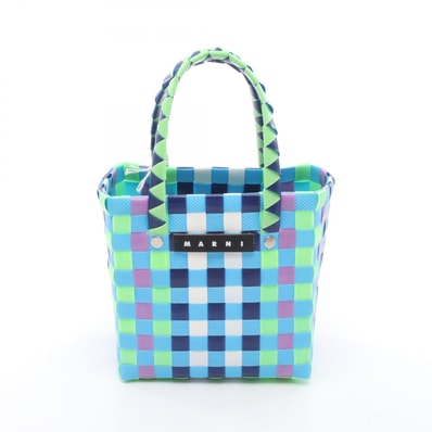 マルニ MARNI マイクロ バスケットバッグ ハンドバッグ バッグ レザー ポリプロピレン レディース ブルー系 / マルチカラー M00178M00IW0M845 【中古】
