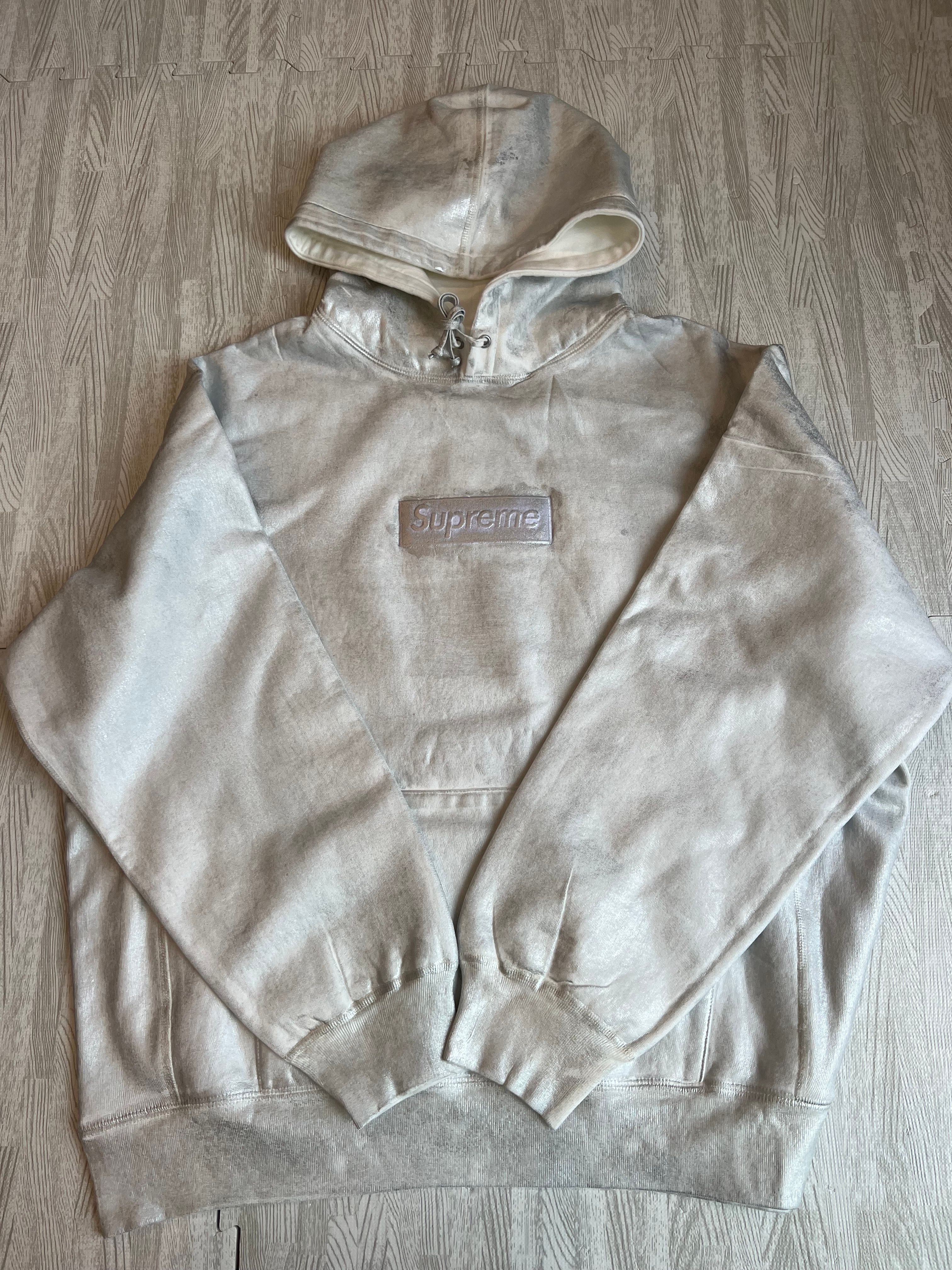 Supreme x MM6 Maison Margiela Foil Box Logo Hooded Sweatshirt "White"