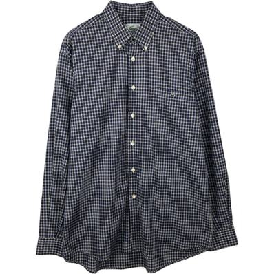 古着 ラコステ LACOSTE 長袖 ボタンダウンチェックシャツ スペイン製 メンズL相当/eaa637850