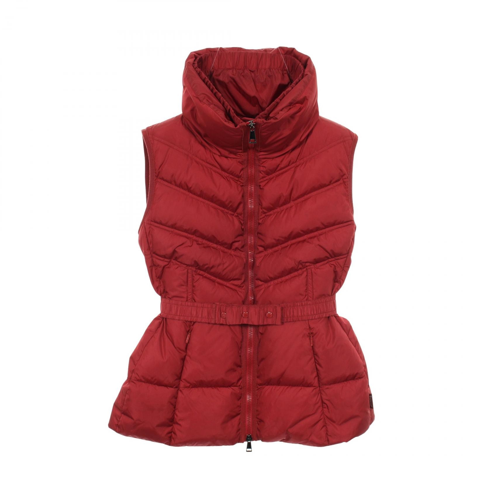 モンクレール MONCLER AIGLE ダウンベスト 衣料品 アウター ナイロン レディース レッド系 【中古】