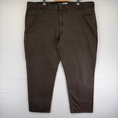 古着 カーハート Carhartt ダック パンツ ワンポイントロゴ リラックスフィット 大きいサイズ 5ポケット w48 L32 ブラウン系 メンズ