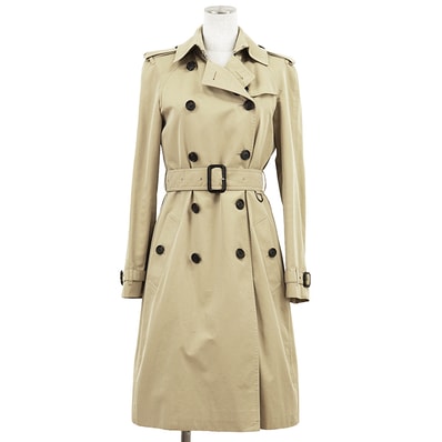 BURBERRY バーバリー トレンチコート サイズ 38 レディース コットン100% ベルテッド ライナー取外可 アウター ハンガー付属 グレージュ イギリス製