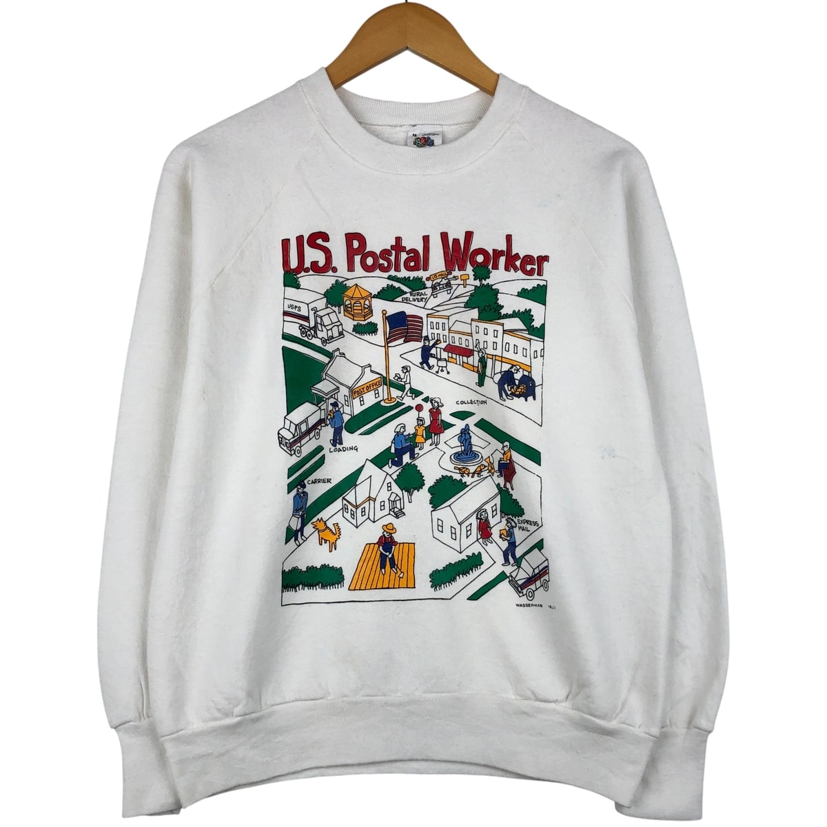 古着 80年代 フルーツオブザルーム FRUIT OF THE LOOM プリントスウェットシャツ トレーナー USA製 メンズM相当 ヴィンテージ/eaa596324