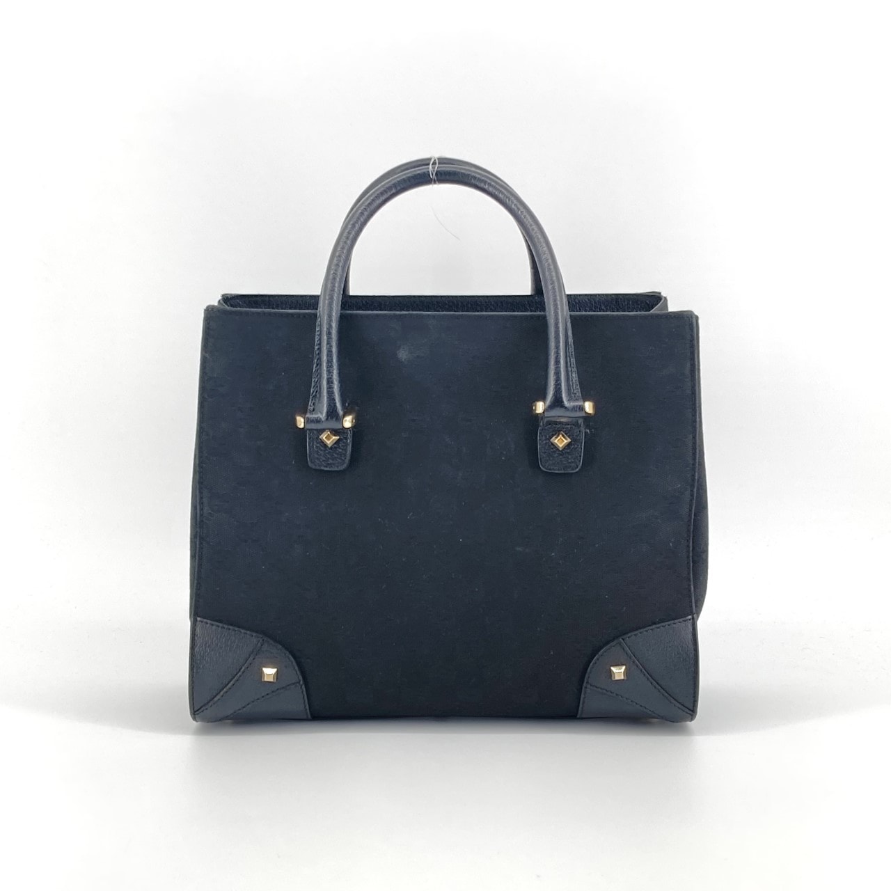 GUCCI(グッチ) スエード ゴールドスタッズ 120895 トートバッグ ブラック