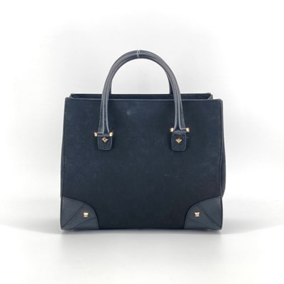 GUCCI(グッチ) スエード ゴールドスタッズ 120895 トートバッグ ブラック