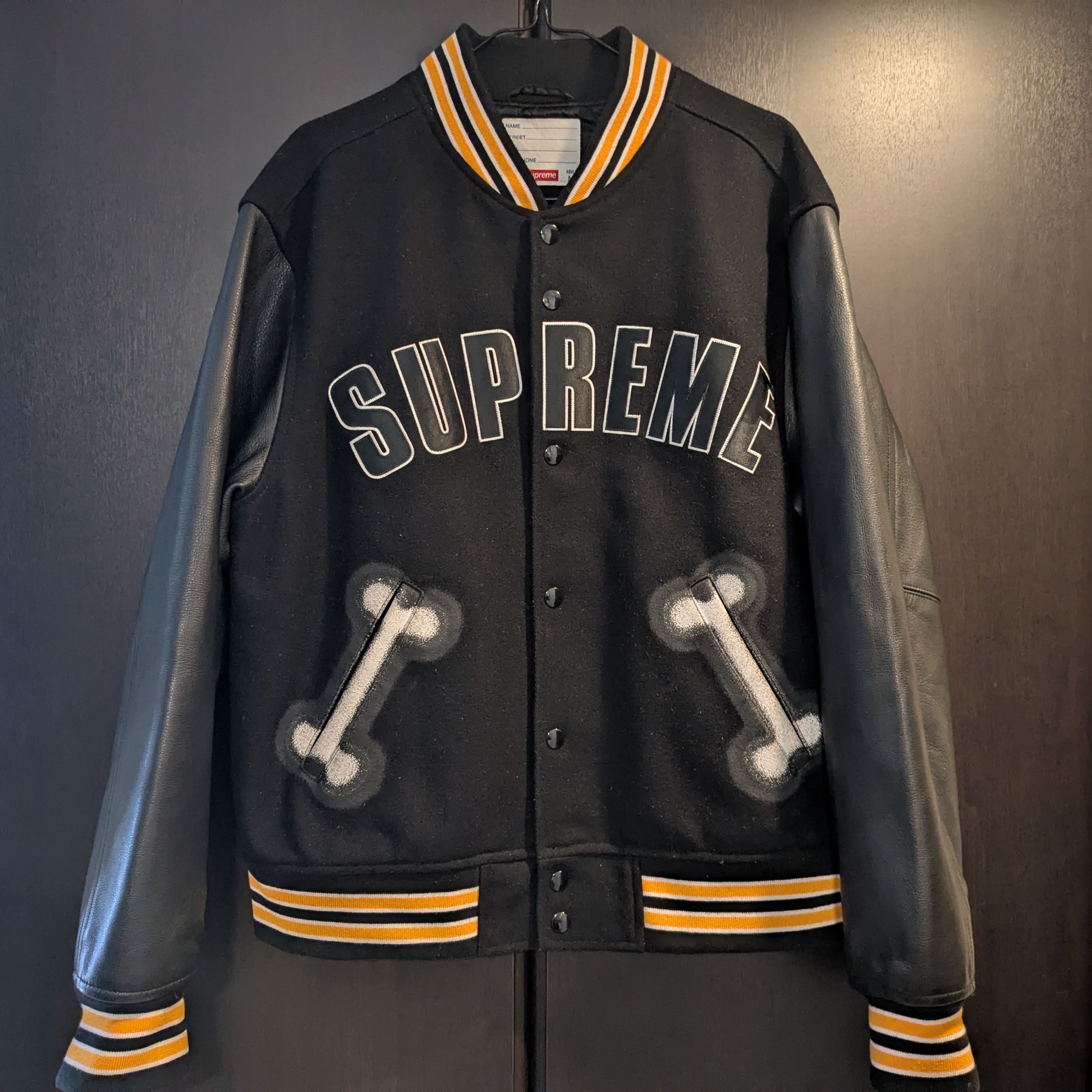 Supreme Bone Varsity Jacket "Black"