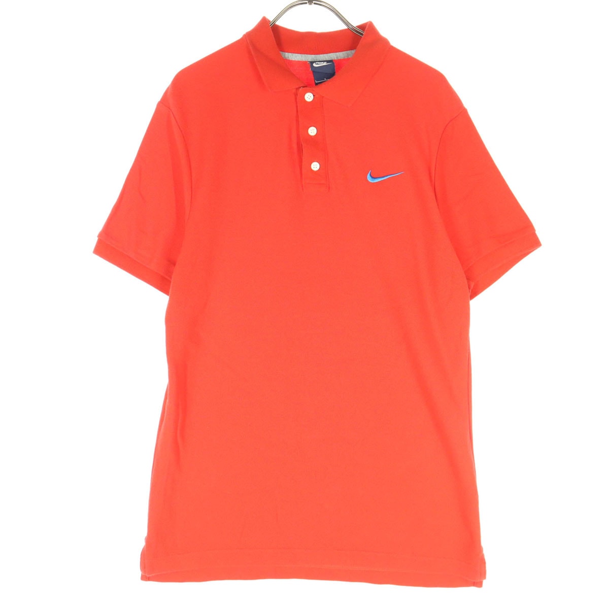 美品 NIKE ナイキ スウッシュ 半袖 ポロシャツ L レッド