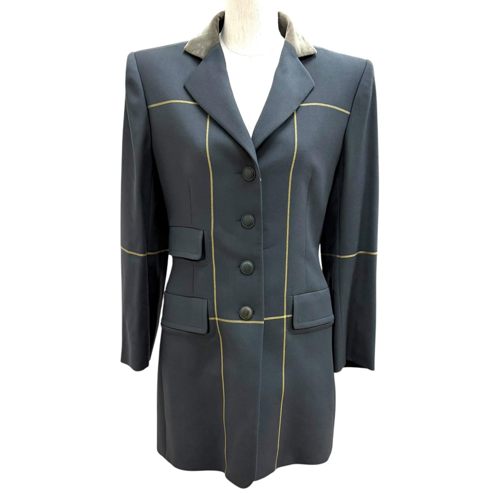 極美品 エルメス ジャケット チャコールグレー レディース 38