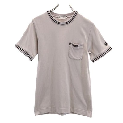 A BATHING APE アベイシングエイプ 日本製 ロゴ刺繍 半袖 Tシャツ S グレー系 胸ポケット