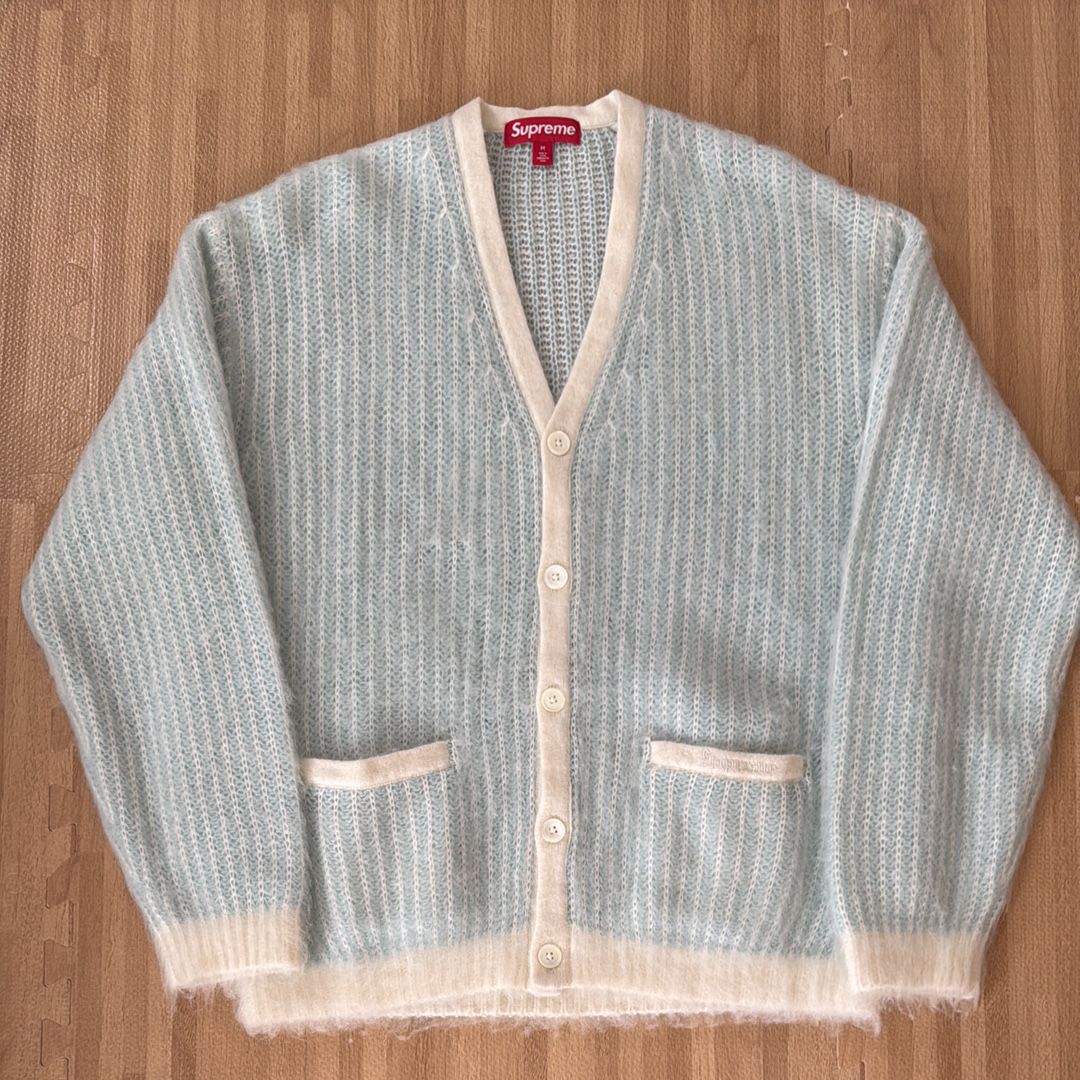 Supreme 2-Tone Mohair Cardigan "Ivory"