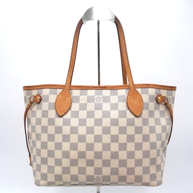 LOUIS VUITTON(ルイ・ヴィトン)ネヴァーフル PM トートバッグ ダミエ・アズール ホワイト系 PVC レザー ゴールド金具 レディース【中古】