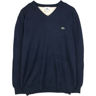 古着 ラコステ LACOSTE Vネック コットンニットセーター 6 メンズL相当/eaa637245