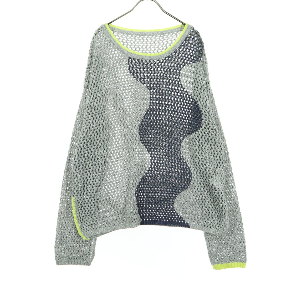 美品 PAM パム 長袖 メッシュ ニット F グレー