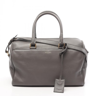 サンローランパリ SAINT LAURENT PARIS クラシック ダッフル6 2WAY ハンドバッグ バッグ レザー レディース グレー系 322049 BOF0J 【中古】