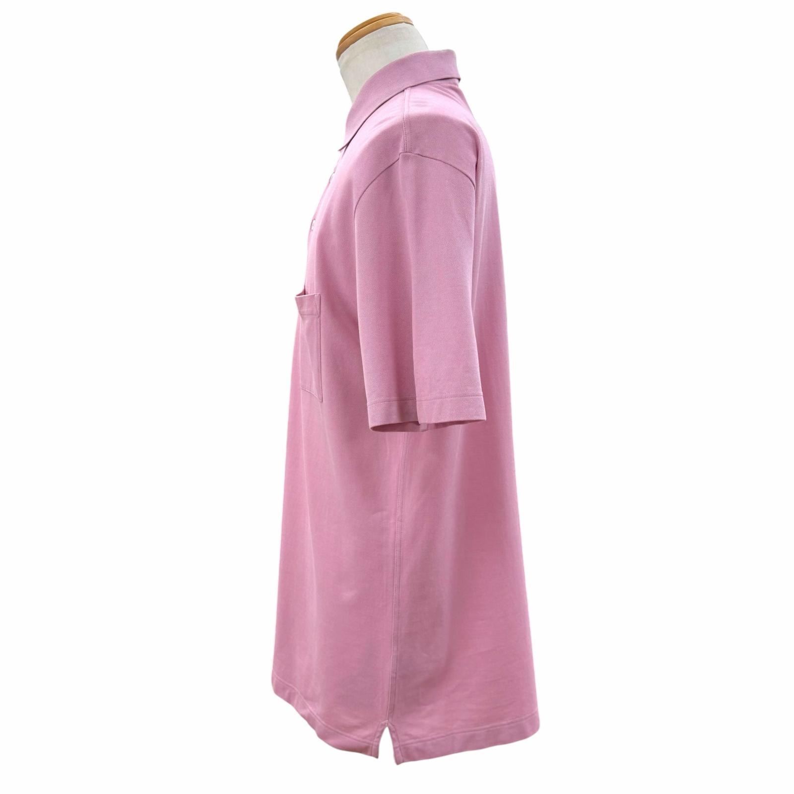 A (未使用に近い)】極美品 エルメス 半袖ポロシャツ ピンク メンズ XL