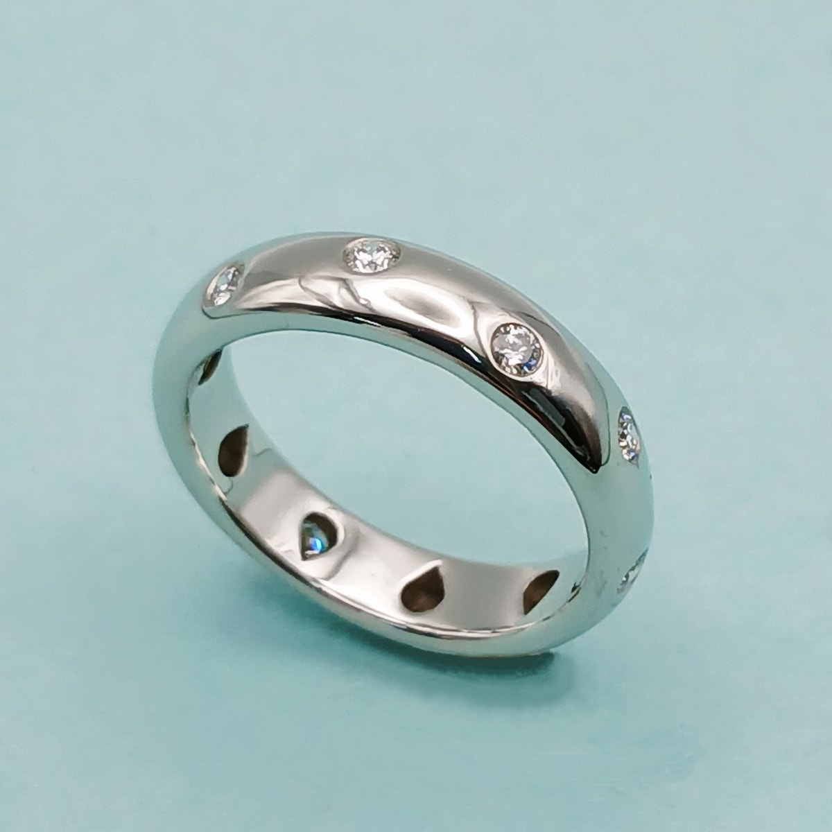 TIFFANY&Co. ティファニー ドッツ バンドリング PT950 リング・指輪 約8.5号 Pt950プラチナ シルバー  レディース【中古】