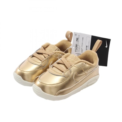 ナイキ NIKE Air Max 90 Crib QS ベビーシューズ スニーカー 靴 レザー レディース ゴールド系 CV2397-700 【中古】