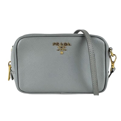 プラダ PRADA ショルダーバッグ レザー グレー レディース 1N1674【中古】 z10573