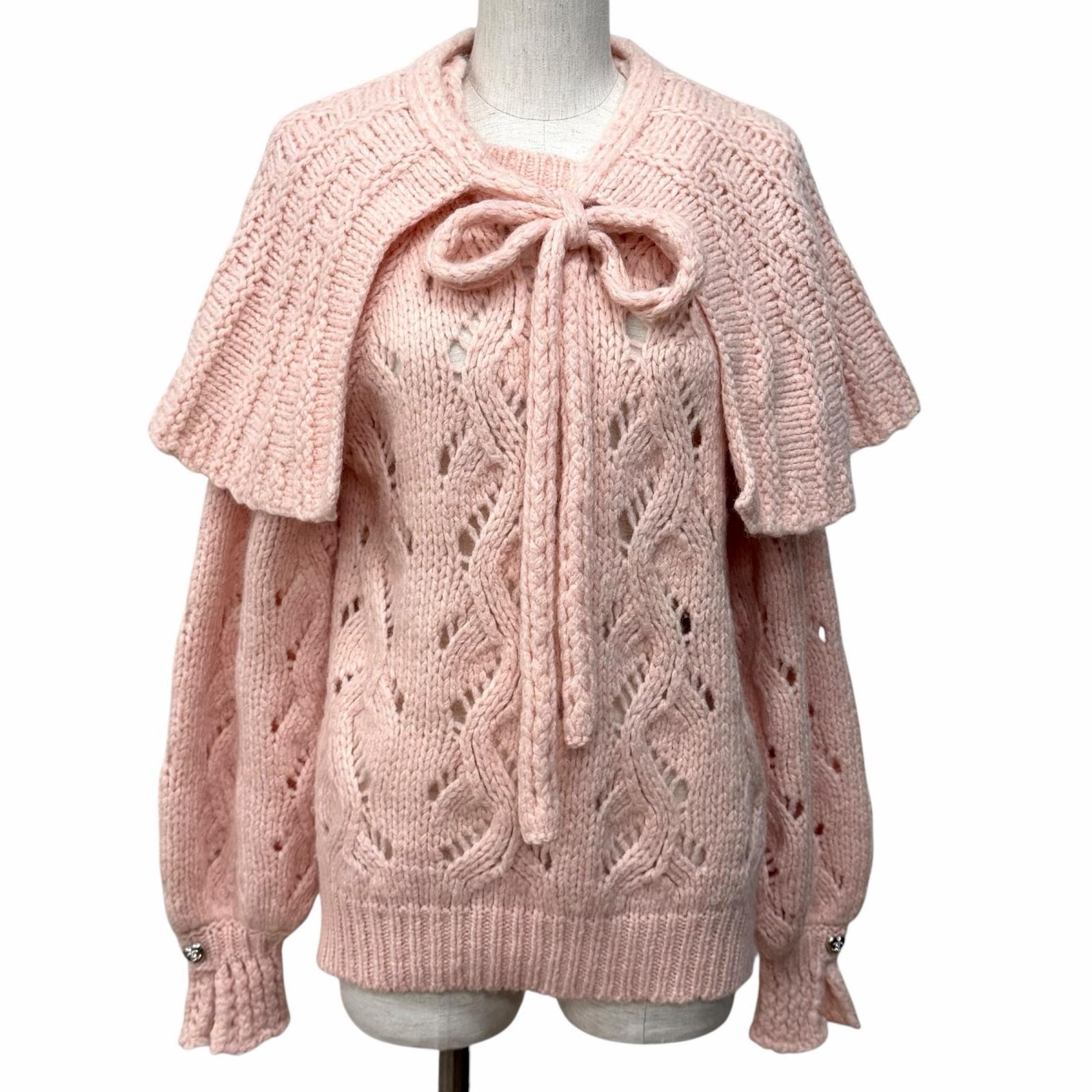 極美品 シャネル ニット ピンク レディース 40 21B P71442