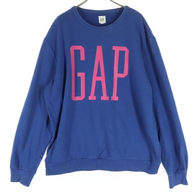 GAP ギャップ ビッグロゴプリント スウェット トレーナー L ブルー
