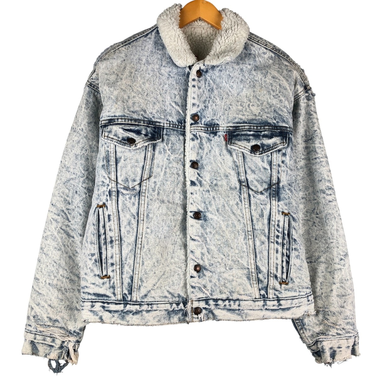 古着 80年代 リーバイス Levi's 70609-0219 ケミカルウォッシュ デニムボアジャケット USA製 メンズL相当 ヴィンテージ/eaa596202