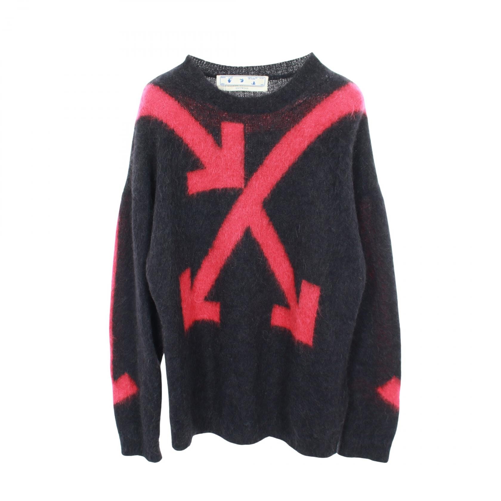 オフホワイト OFF-WHITE アロー ニット 衣料品 トップス アルパカ / モヘヤ メンズ グレー系 / ピンク系 【中古】