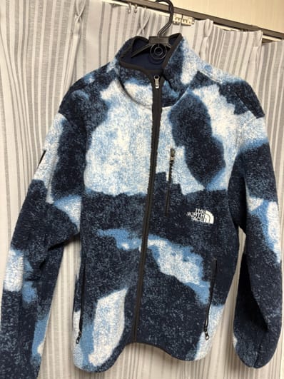 Supreme x The North Face Bleached Denim Print Fleece Jacket "Indigo"