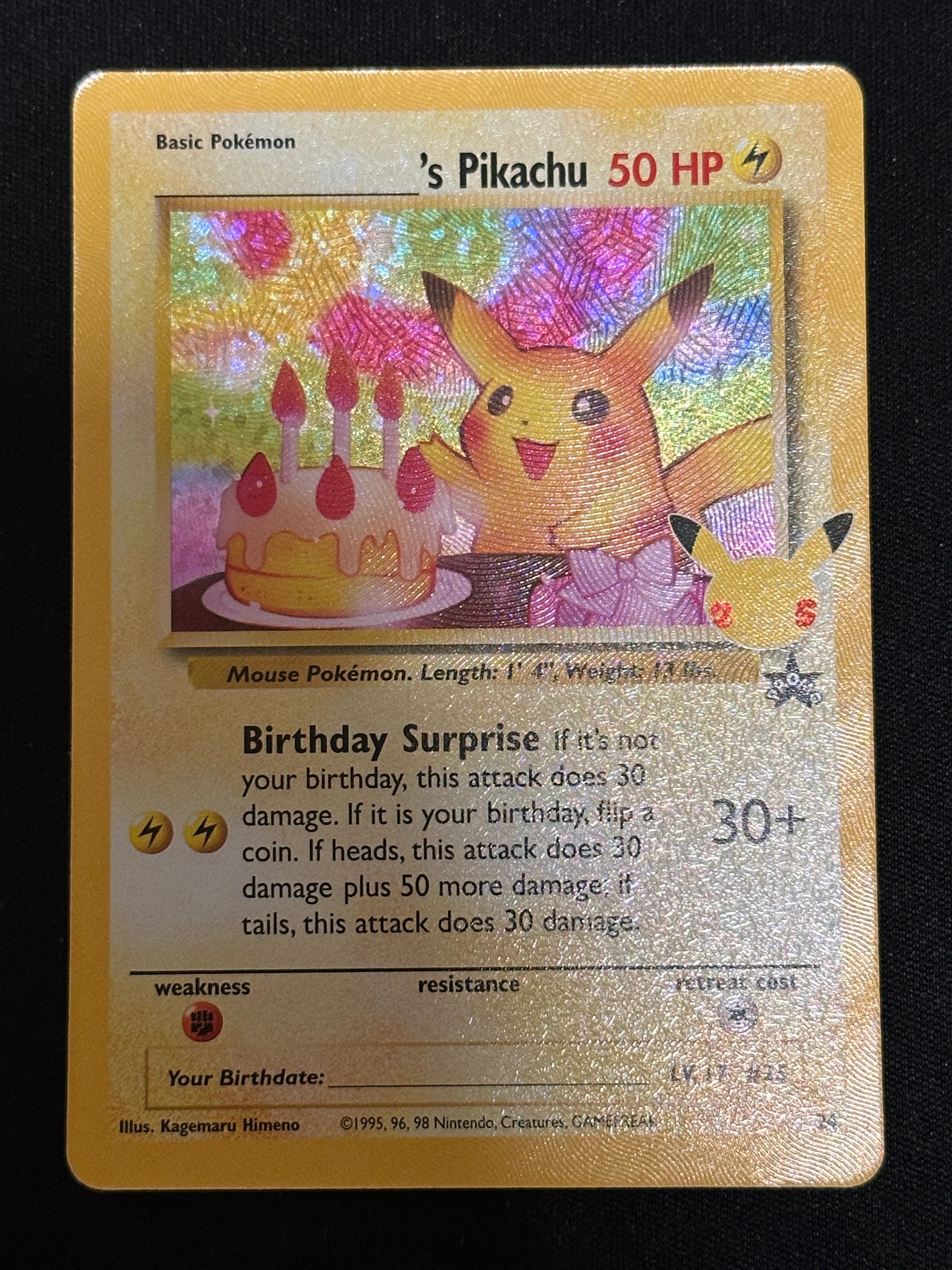 _のピカチュウ(お誕生日ピカチュウ)【英語版】(ソード&シールド「セレブレーションズ」)