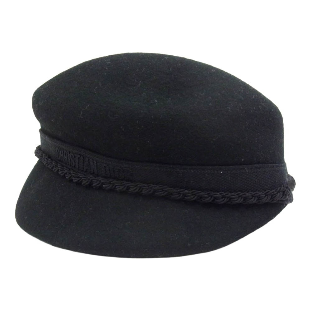 Christian Dior クリスチャンディオール 41DTF920G103 ウール フェルト ロゴ キャスケット ハット 帽子 ブラック系 57【中古】