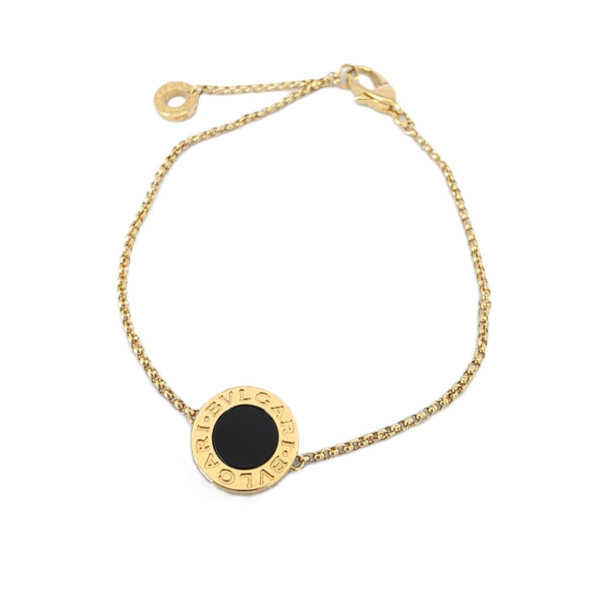 BVLGARI ブルガリ ブルガリ ブルガリ オニキス K18YG 750 ブレスレット K18イエローゴールド ゴールド  レディース【中古】