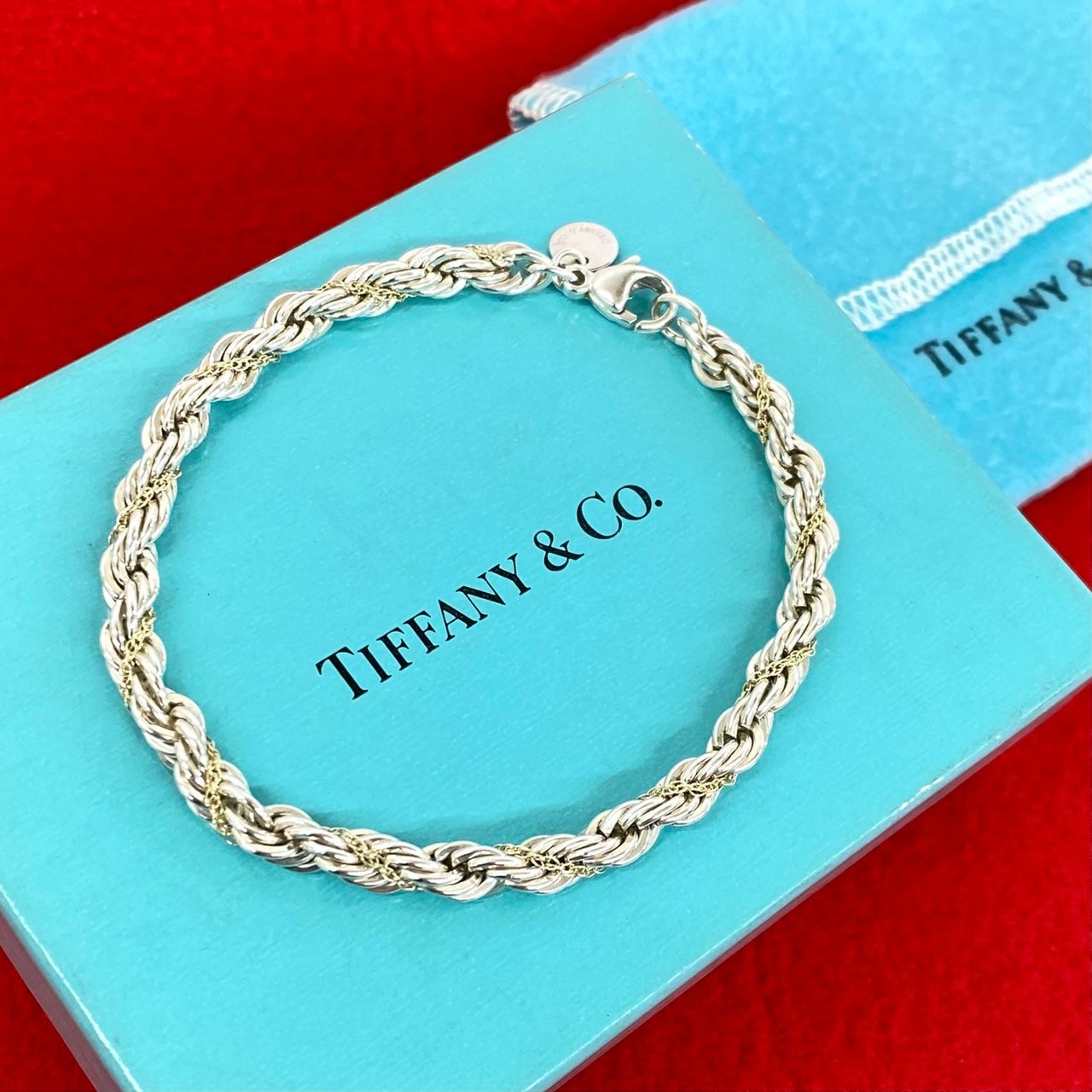 TIFFANY&Co. ティファニー ツイストロープ ブレスレット シルバー925 K18ゴールド ブレスレット シルバー
 85736